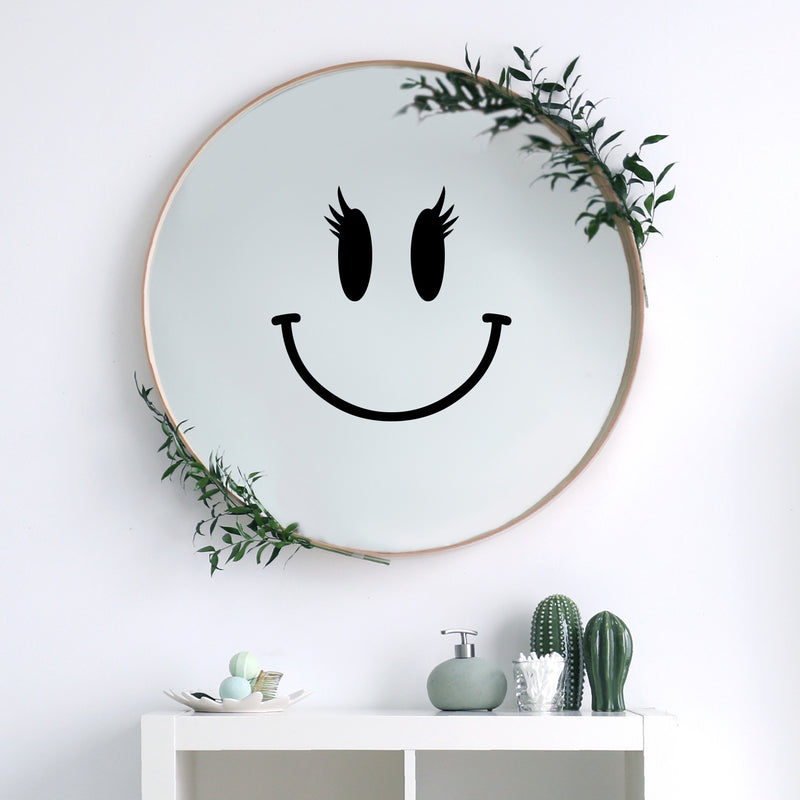 Vinyl Wall Art Decal - Happy Face - 13. Modern Inspirational Positive Quote Sticker For Home Office Bedroom Window Living Room School Playroom Coffee Shop Decor 3