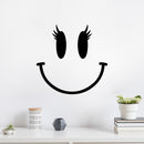 Vinyl Wall Art Decal - Happy Face - 13.5" x 14" - Modern Inspirational Positive Quote Sticker For Home Office Bedroom Window Living Room School Playroom Coffee Shop Decor 2