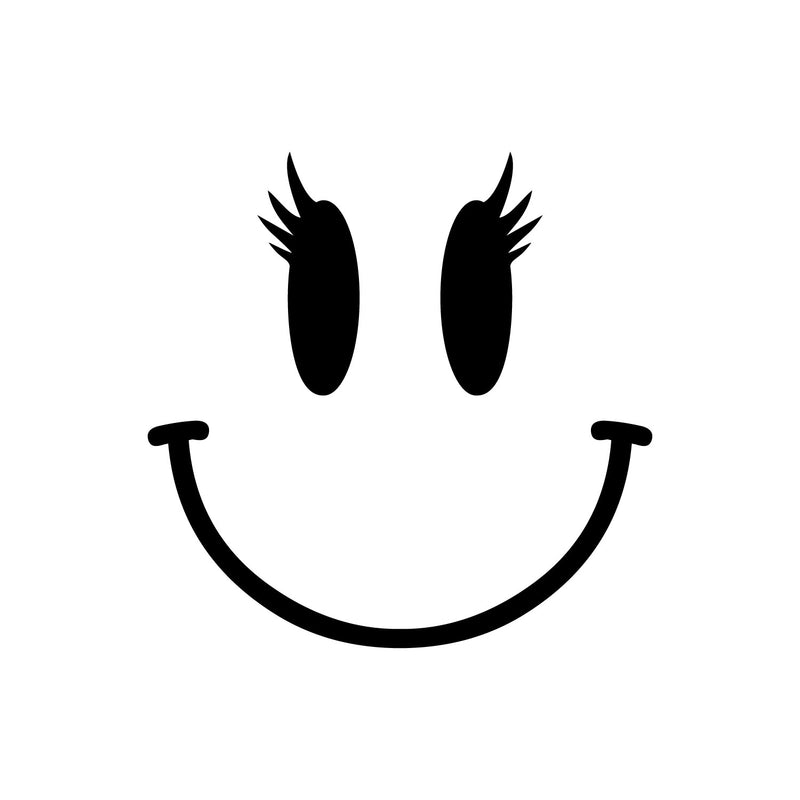 Vinyl Wall Art Decal - Happy Face - 13. Modern Inspirational Positive Quote Sticker For Home Office Bedroom Window Living Room School Playroom Coffee Shop Decor 1