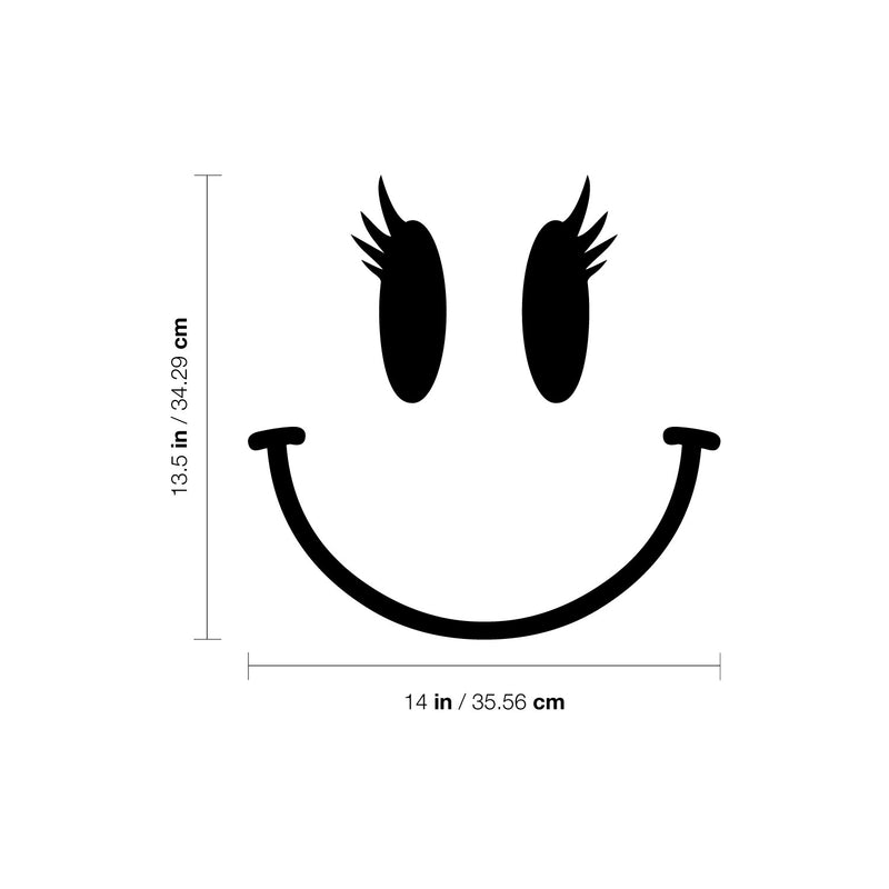 Vinyl Wall Art Decal - Happy Face - 13. Modern Inspirational Positive Quote Sticker For Home Office Bedroom Window Living Room School Playroom Coffee Shop Decor 4