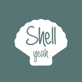 Vinyl Wall Art Decal - Shell Yeah - 14" x 16" - Minimal Cute Adhesive Stickers Shell Design For Home Bedroom Bathroom Kids Room Living Room Beach Icon Store Sea Decor 1