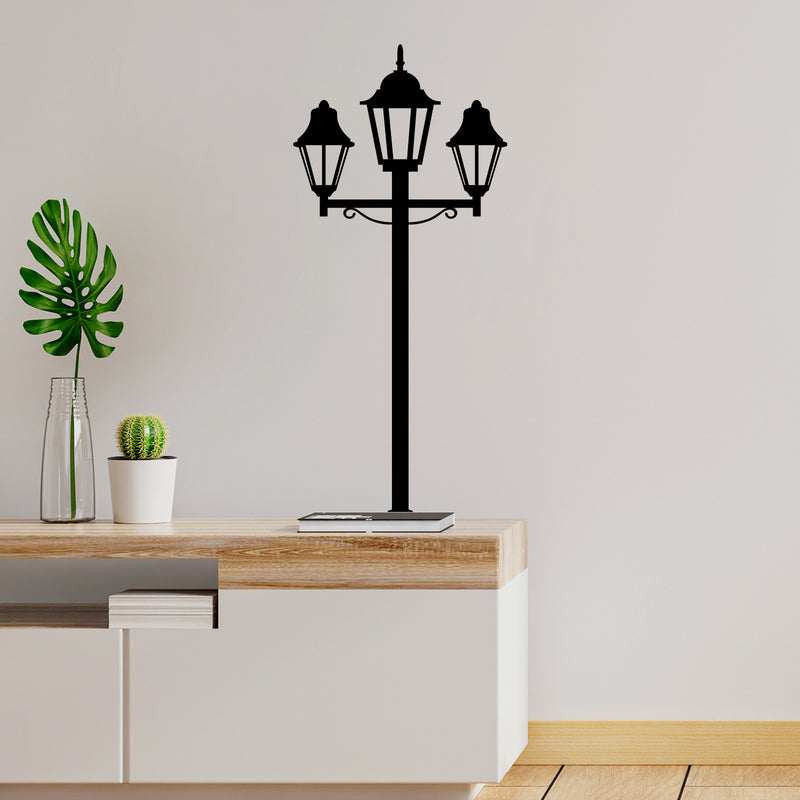 Vinyl Wall Art Decal - Victorian London Street Lamp - 50" x 16.5" - Modern Inspirational Europe Urban Design Sticker For Home Bedroom Living Room Office Coffee Shop Decor 2