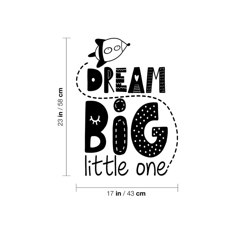 Vinyl Wall Art Decal - Dream Big Little One - 23" x 17" - Trendy Inspirational Cute Design Sticker For Children Bedroom Home Baby Nursery Daycare Kids Room Decor 4