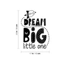 Vinyl Wall Art Decal - Dream Big Little One - Cute Sweet Charming Mountain Shape Cursive Kids Home Bedroom Playroom Nursery Living Room Indoor Decoration Quote 4
