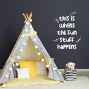 Vinyl Wall Art Decal -This Is Where The Fun Stuff Happens - 16" x 12" - Trendy Inspirational Cute Design Sticker For Children Bedroom Home Baby Nursery Daycare Kids Room Decor 2