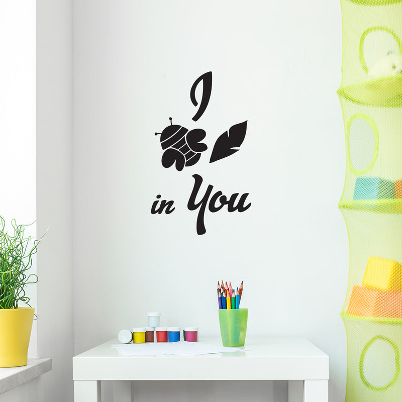 Vinyl Wall Art Decal - I Bee Leaf In You - 17" x 10.5" - Trendy Inspirational Cute Design Sticker For Children Bedroom Home Baby Nursery Daycare Kids Room Decor 2