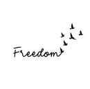 Vinyl Wall Art Decal - Freedom - 10" x 20" - Modern Inspirational Good Vibes Quote Bird Silhouette Design Sticker For Home Office Bedroom Closet Living Room Decor 1