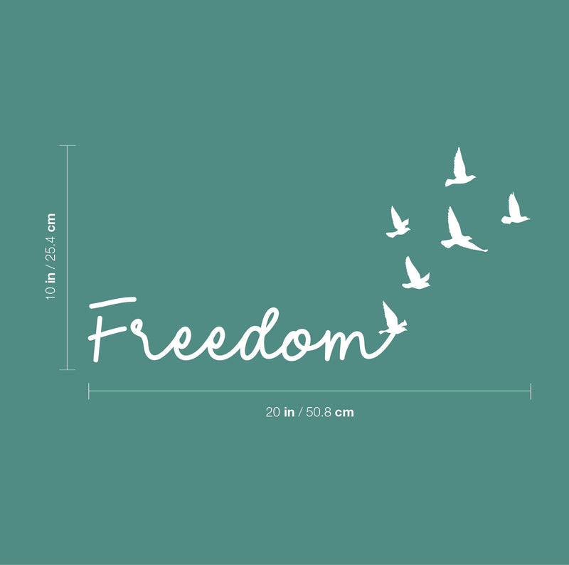 Vinyl Wall Art Decal - Freedom - 10" x 20" - Modern Inspirational Good Vibes Quote Bird Silhouette Design Sticker For Home Office Bedroom Closet Living Room Decor 4