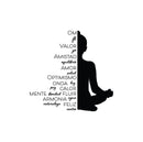 Vinyl Wall Art Decal - Mente De Yoga - Yoga Mind - - Trendy Motivational Quote Sticker For Home Office Meditation Room Bedroom Yoga Center Fitness Decor 1