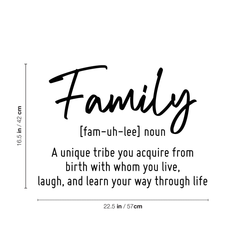 Vinyl Wall Art Decal - Family Noun - 22.5" x 16.5" - Trendy Cute Inspirational Quote Sticker For Family Home Office Couple Bedroom Living Room Entryway Decor 4