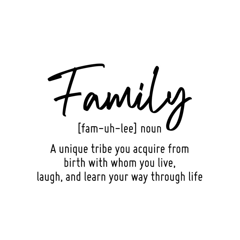 Vinyl Wall Art Decal - Family Noun - 22.5" x 16.5" - Trendy Cute Inspirational Quote Sticker For Family Home Office Couple Bedroom Living Room Entryway Decor 1