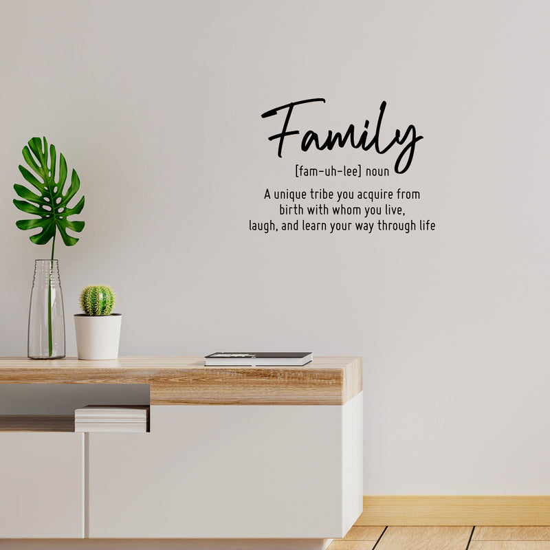 Vinyl Wall Art Decal - Family Noun - 22.5" x 16.5" - Trendy Cute Inspirational Quote Sticker For Family Home Office Couple Bedroom Living Room Entryway Decor 3