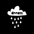 Vinyl Wall Art Decal - Dream Rain - 12" x 14" - Trendy Inspirational Cute Cloud Design Sticker For Children Bedroom Home Baby Nursery Daycare Kids Room Decor 1