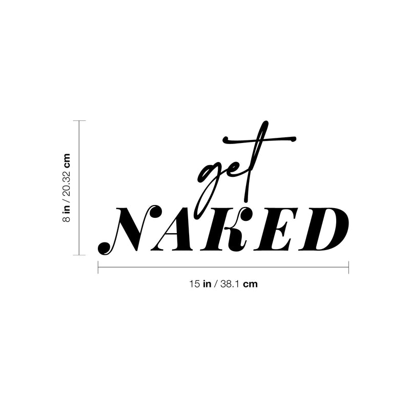 Vinyl Wall Art Decal - Get Naked - 15" x 8" - Minimal Cute Adhesive Stickers Shell Design For Home Bedroom Bathroom Kids Room Living Room Beach Icon Store Sea Decor 4