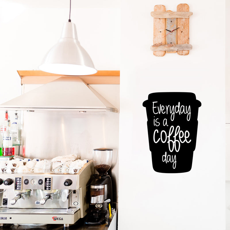 Vinyl Wall Art Decal - Everyday Is A Coffee Day - - Modern Motivational Caffeine Lovers Quote Paper Cup Design Sticker For Home Office Coffee Shop Storefront Decor 2