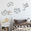 Set Of 4 Vinyl Wall Art Decal - Adorable Cats - 15" x 16.5" - Modern Inspirational Cute Design Sticker For Children Bedroom Home Baby Nursery Daycare Kids Room Decor 2
