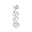 Set Of 4 Vinyl Wall Art Decal - Adorable Cats - 15" x 16.5" - Modern Inspirational Cute Design Sticker For Children Bedroom Home Baby Nursery Daycare Kids Room Decor 1