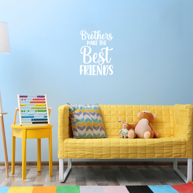 Vinyl Wall Art Decal - Brothers Make The Best Friends - 23" x 17" - Trendy Inspirational Sticker For Children Bedroom Home Baby Nursery Daycare Kids Room Decor 2