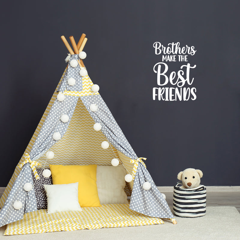 Vinyl Wall Art Decal - Brothers Make The Best Friends - 23" x 17" - Trendy Inspirational Sticker For Children Bedroom Home Baby Nursery Daycare Kids Room Decor 3