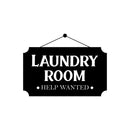 Vinyl Wall Art Decal - Laundry Room • Help Wanted • - 16" x 21.5" - Trendy Funny Lovely Quote Sticker For Home Bathroom Washing Room Space Laundry Business Storefront Humor Decor 1