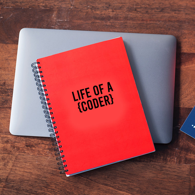 Vinyl Wall Art Decal - Life Of A Coder - 2.5" x 4.5" - Modern Motivational Quote For Bedroom Mirror Notebooks Laptops Mugs Thermos Cars Window Bumper Sticker Windows Decor 2