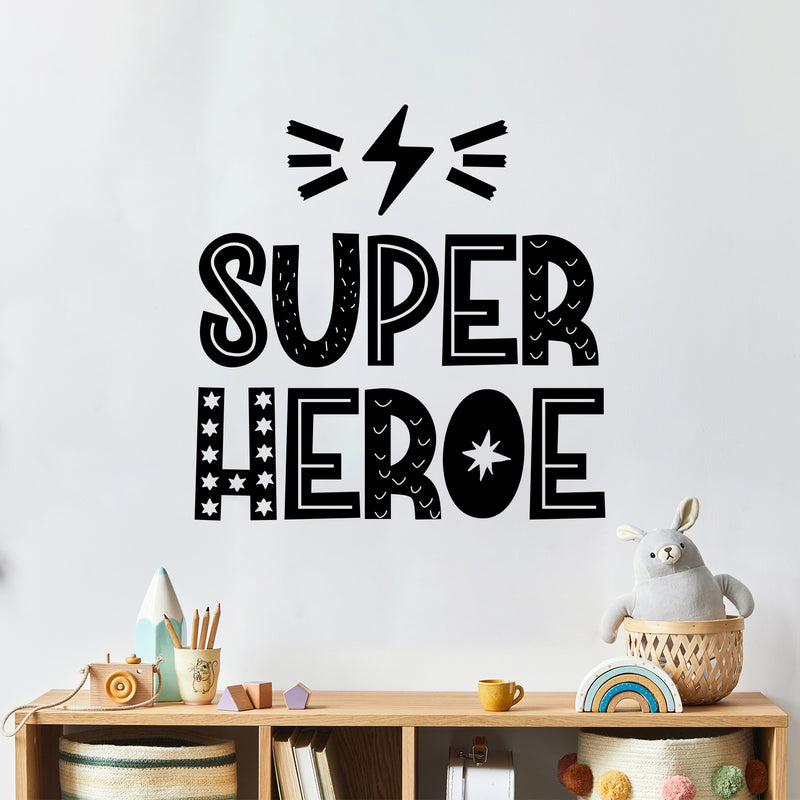 Vinyl Wall Art Decal - Super Heroe / Super Hero - 15" x 15" - Trendy Lovely Funny Design Spanish Quote Sticker For Home Toddlers Room Baby's Nursery Playroom Daycare Playground Decor 2