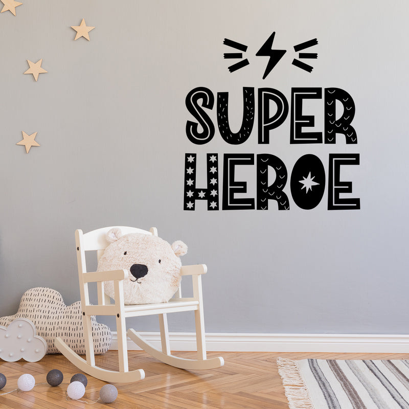 Vinyl Wall Art Decal - Super Heroe / Super Hero - Trendy Lovely Funny Design Spanish Quote Sticker For Home Toddlers Room Baby's Nursery Playroom Daycare Playground Decor 3