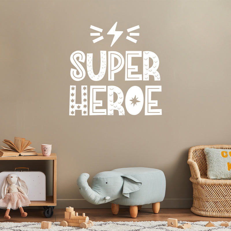 Vinyl Wall Art Decal - Super Heroe / Super Hero - 15" x 15" - Trendy Lovely Funny Design Spanish Quote Sticker For Home Toddlers Room Baby's Nursery Playroom Daycare Playground Decor 3