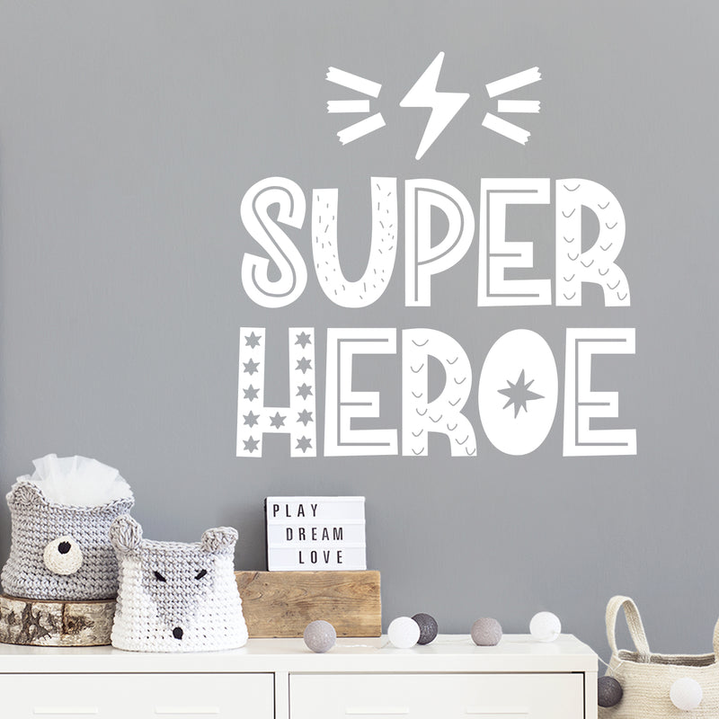 Vinyl Wall Art Decal - Super Heroe / Super Hero - 15" x 15" - Trendy Lovely Funny Design Spanish Quote Sticker For Home Toddlers Room Baby's Nursery Playroom Daycare Playground Decor 2