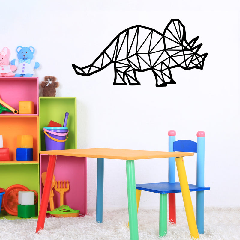 Vinyl Wall Art Decal - Triceratops - 17" x 34" - Trendy Funny Lovely Graphic Dinosaurs Design Sticker For Toddlers Bedroom Baby's Nursery Playroom Daycare Kindergarten Playground Decor 2