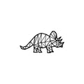 Vinyl Wall Art Decal - Triceratops - Trendy Funny Lovely Graphic Dinosaurs Design Sticker For Toddlers Bedroom Baby's Nursery Playroom Daycare Kindergarten Playground Decor 1