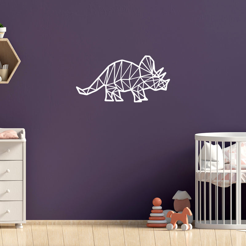 Vinyl Wall Art Decal - Triceratops - 17" x 34" - Trendy Funny Lovely Graphic Dinosaurs Design Sticker For Toddlers Bedroom Baby's Nursery Playroom Daycare Kindergarten Playground Decor 2