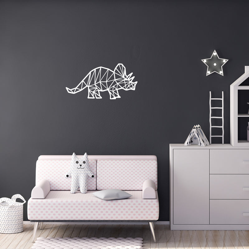 Vinyl Wall Art Decal - Triceratops - 17" x 34" - Trendy Funny Lovely Graphic Dinosaurs Design Sticker For Toddlers Bedroom Baby's Nursery Playroom Daycare Kindergarten Playground Decor 3