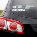Vinyl Wall Art Decal - I Know I Know License And Registration  - 4.5" x 11.8" - Trendy Joke For Bedroom Mirror Notebooks Laptops Mugs Thermos Cars Window Bumper Sticker Decor 3