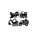 Set Of 4 Vinyl Wall Art Decal - Transportation - 18. - Modern Inspirational Cute Design Sticker For Children Bedroom Home Baby Nursery Daycare Kids Room Decor 1