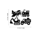 Set Of 4 Vinyl Wall Art Decal - Transportation - 18. - Modern Inspirational Cute Design Sticker For Children Bedroom Home Baby Nursery Daycare Kids Room Decor 4