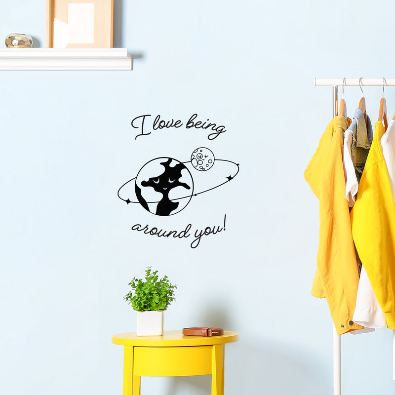 Vinyl Wall Art Decal - I Love Being Around You - 20" x 18" - Trendy Inspirational Cute Design Sticker For Children Bedroom Home Baby Nursery Daycare Kids Room Decor 2
