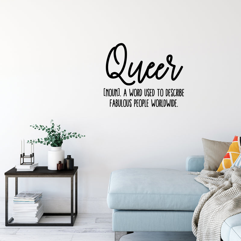 Vinyl Wall Art Decal - Queer - 16" x 20" - Trendy Inspiring Positive Equality Gender Quote Sticker For Bedroom Closet Living Room Office Coffee Shop LGBT Pride Decor 3