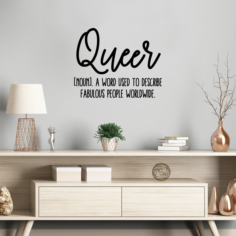 Vinyl Wall Art Decal - Queer - 16" x 20" - Trendy Inspiring Positive Equality Gender Quote Sticker For Bedroom Closet Living Room Office Coffee Shop LGBT Pride Decor 2