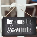 Vinyl Wall Art Decal - Here Comes The Love Of Your Life - Trendy Lovel Inspirational Weddings Quote Sticker For Baby's Nursery Playroom Daycare Wedding Entrance Decor 5