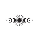 Vinyl Wall Art Decal - Moon Phases - 40" x 16.5" - Stars Icon Full Moon Eclipse Goth Design Inspirational Sticker For Bedroom Home Office Living Room Decor 1