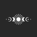 Vinyl Wall Art Decal - Moon Phases - 40" x 16.5" - Stars Icon Full Moon Eclipse Goth Design Inspirational Sticker For Bedroom Home Office Living Room Decor 1