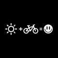 Vinyl Wall Art Decal - Sun Plus Bicycle Equals Happiness - 2" x 8" - Trendy Shapes Stickers For Bedroom Mirror Notebooks Laptops Mugs Thermos Cars Window Bumper Sticker Decor 1