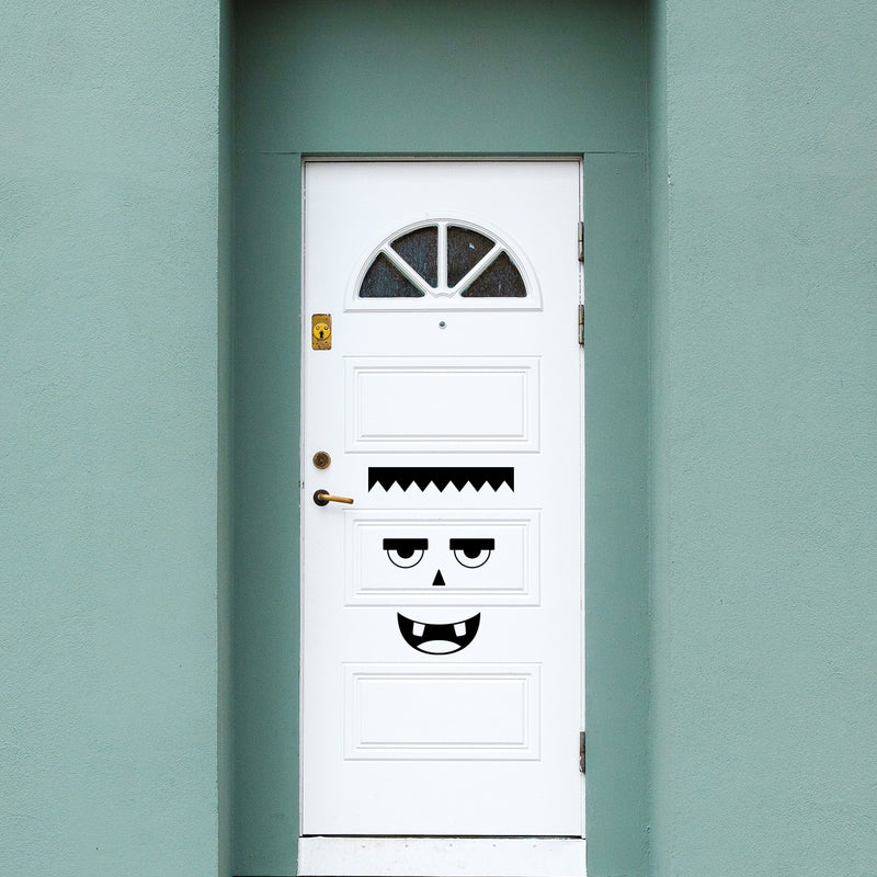 Vinyl Wall Art Decal - Monster Face - 21" x 23" - Seasonal Cute Shape Sticker For Entryway Door Storefront Office Kids Room School Classroom Scary Spooky Decor 2