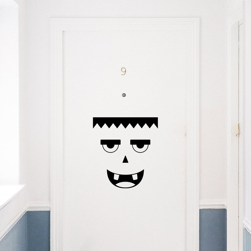 Vinyl Wall Art Decal - Monster Face - 21" x 23" - Seasonal Cute Shape Sticker For Entryway Door Storefront Office Kids Room School Classroom Scary Spooky Decor 3