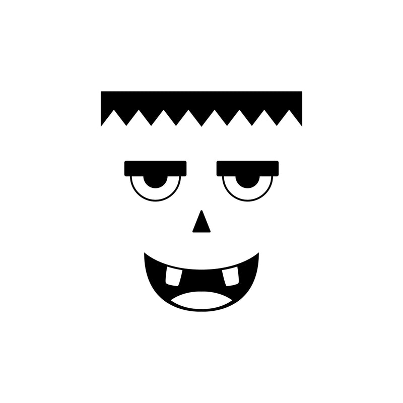 Vinyl Wall Art Decal - Monster Face - 21" x 23" - Seasonal Cute Shape Sticker For Entryway Door Storefront Office Kids Room School Classroom Scary Spooky Decor 1