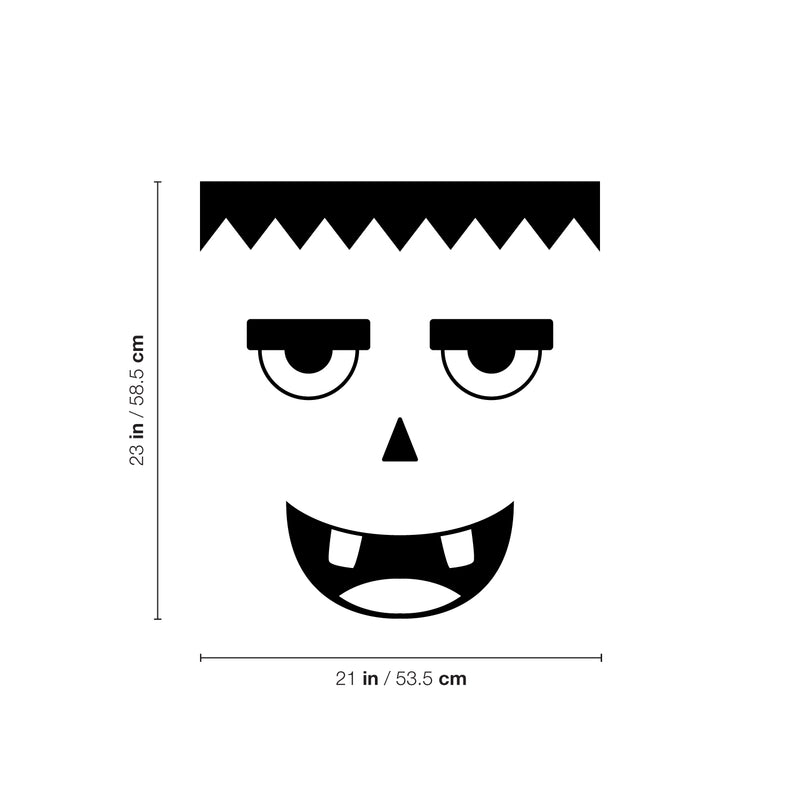 Vinyl Wall Art Decal - Monster Face - 21" x 23" - Seasonal Cute Shape Sticker For Entryway Door Storefront Office Kids Room School Classroom Scary Spooky Decor 4