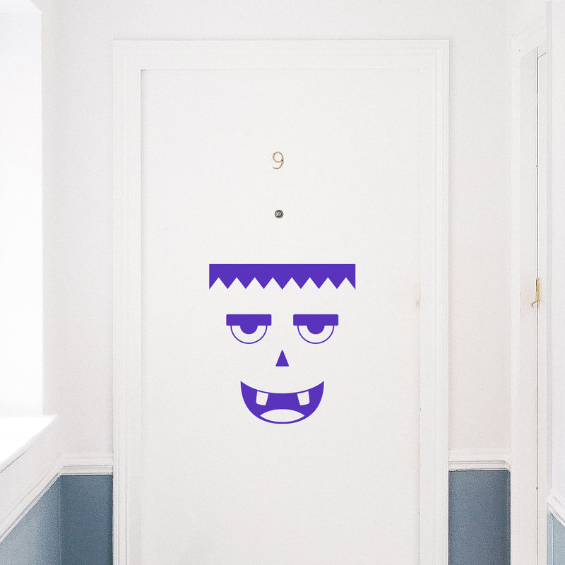 Vinyl Wall Art Decal - Monster Face - 21" x 23" - Seasonal Cute Shape Sticker For Entryway Door Storefront Office Kids Room School Classroom Scary Spooky Decor 2