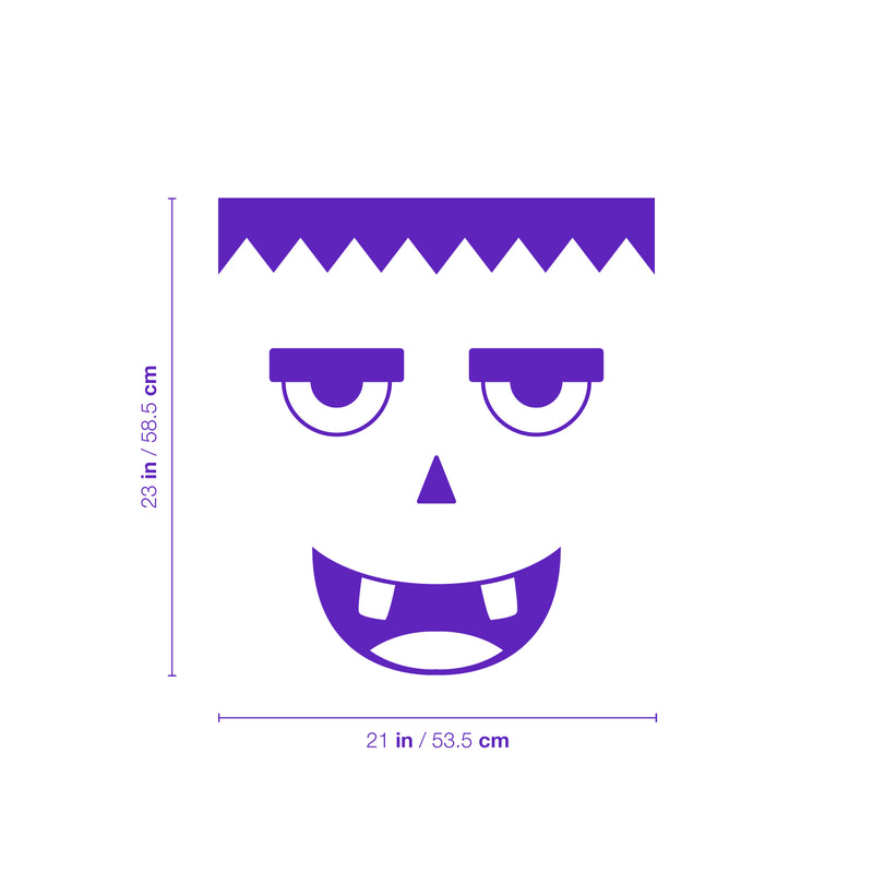 Vinyl Wall Art Decal - Monster Face - 21" x 23" - Seasonal Cute Shape Sticker For Entryway Door Storefront Office Kids Room School Classroom Scary Spooky Decor 4