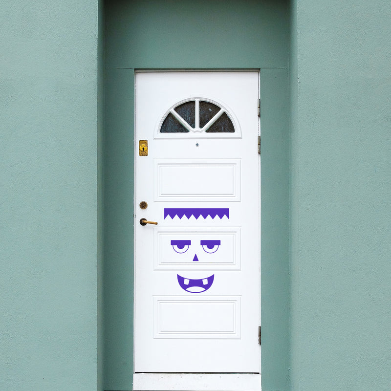 Vinyl Wall Art Decal - Monster Face - 21" x 23" - Seasonal Cute Shape Sticker For Entryway Door Storefront Office Kids Room School Classroom Scary Spooky Decor 3